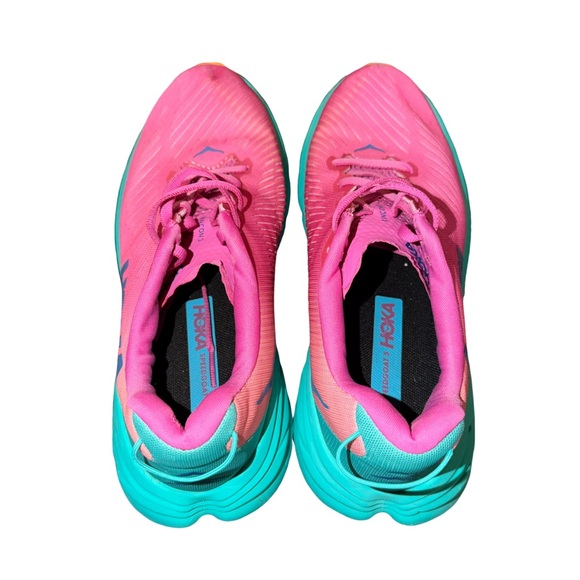 Hoka Rincon 3 Pink & Teal Athletic Running Shoe size 8B - Picture 4 of 8